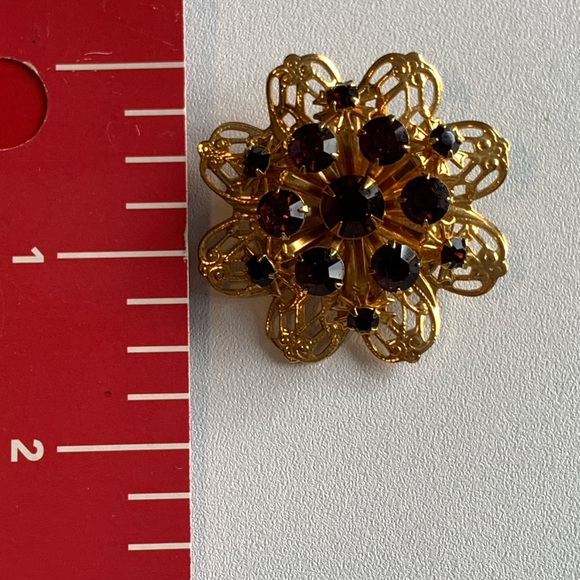 Vintage Czech purple rhinestone brooch - Picture 4 of 5